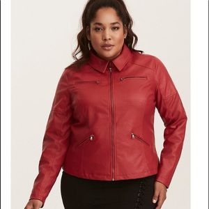RED TORRID 2X FAUX LEATHER JACKET